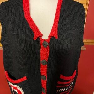Ohio State Black and Red Women's Sweater Vest